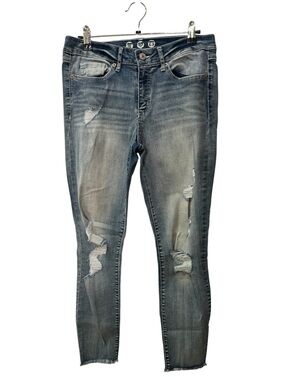 Rewash Women's Distressed Skinny Jeans - Faded Blue Wash size 9/29